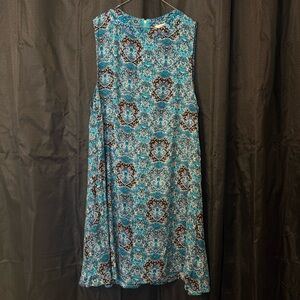 Umgee Blue Sleeveless Crew Neck Sundress